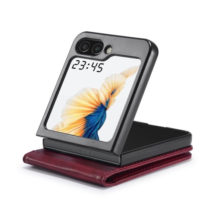 LC.imeeke - LC.IMEEKE Samsung Galaxy Z Flip7 FE Fodral PU Läder - Röd