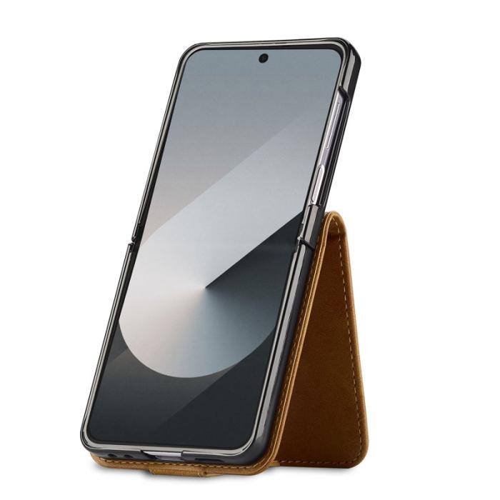 LC.imeeke - LC.IMEEKE Samsung Galaxy Z Flip7 Fodral Äkta läder - Gul