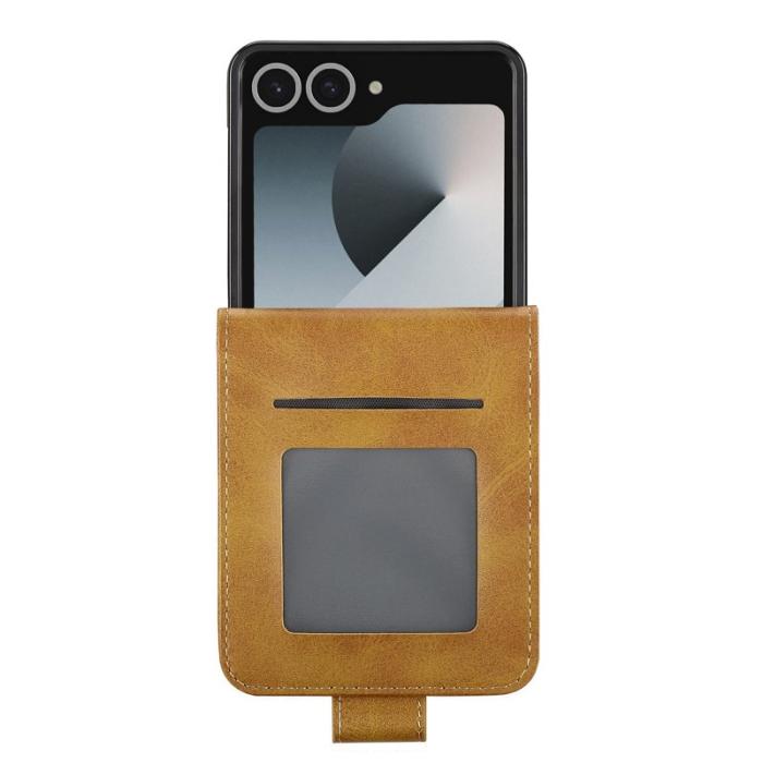 LC.imeeke - LC.IMEEKE Samsung Galaxy Z Flip7 Fodral Äkta läder - Gul