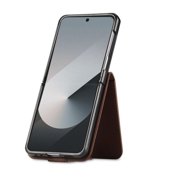 LC.imeeke - LC.IMEEKE Samsung Galaxy Z Flip7 Fodral PU Läder - Grå