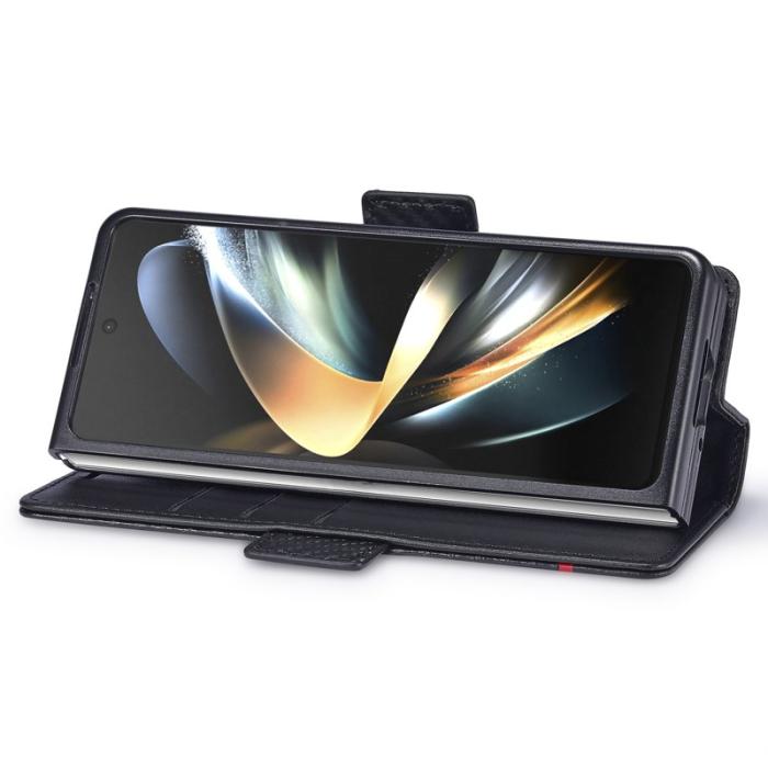 LC.imeeke - LC.IMEEKE Samsung Galaxy Z Fold3 5G Fodral Äkta läder - Vit