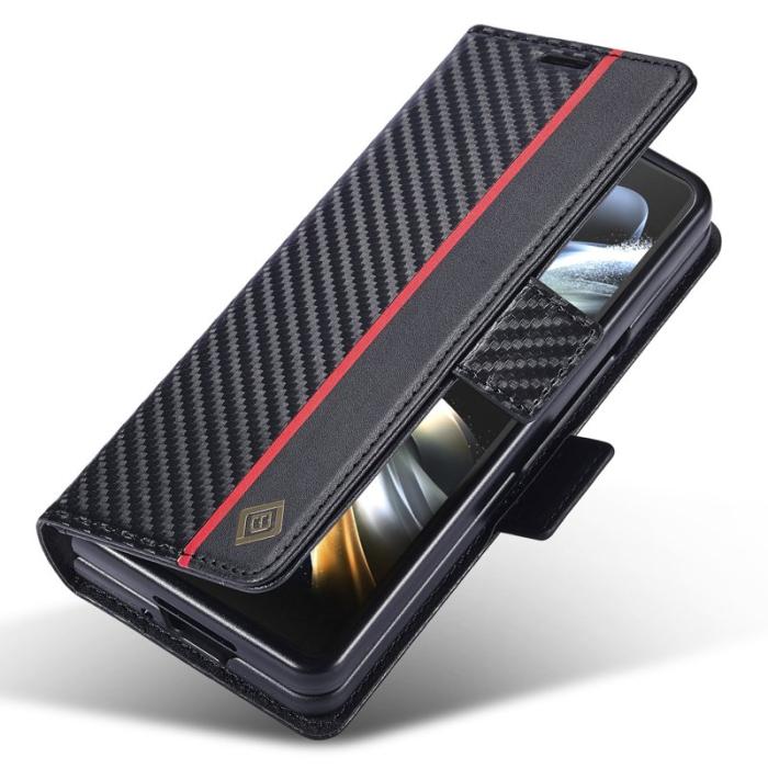 LC.imeeke - LC.IMEEKE Samsung Galaxy Z Fold3 5G Fodral Äkta läder - Vit