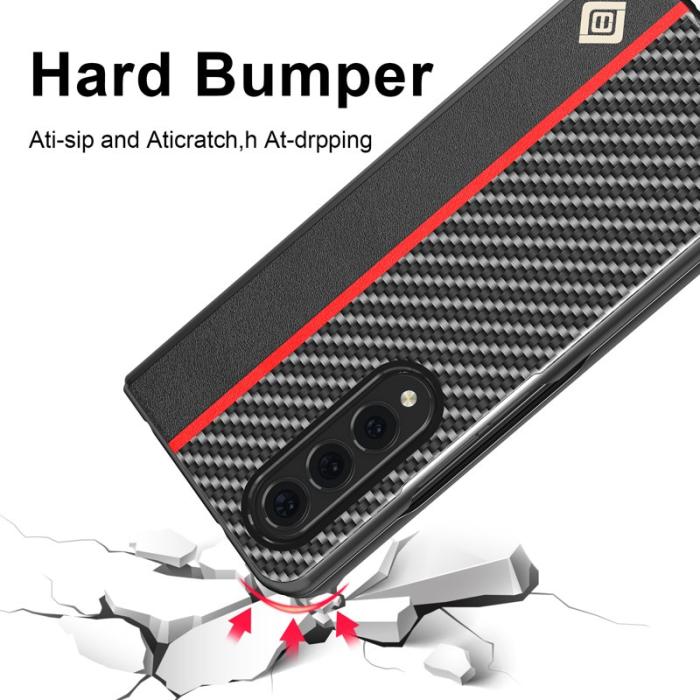 LC.imeeke - LC.IMEEKE Samsung Galaxy Z Fold3 Fodral - PU Läder - Svart