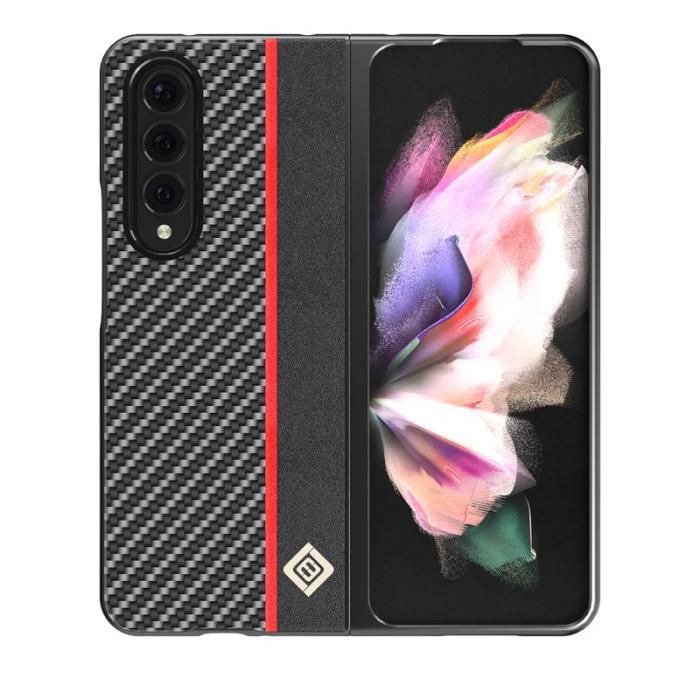 LC.imeeke - LC.IMEEKE Samsung Galaxy Z Fold3 Fodral - PU Läder - Svart