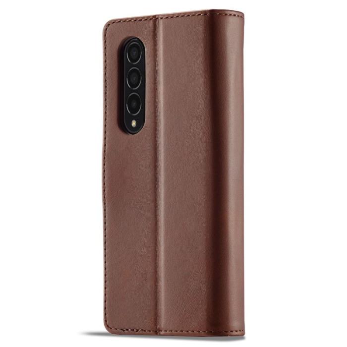 LC.imeeke - LC.IMEEKE Samsung Galaxy Z Fold4 Fodral PU Läder - Brun