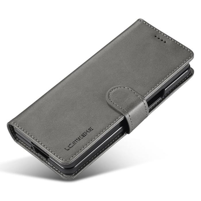 LC.imeeke - LC.IMEEKE Samsung Galaxy Z Fold5 Fodral Äkta läder - Grå