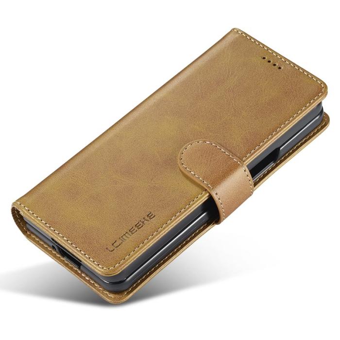 LC.imeeke - LC.IMEEKE Samsung Galaxy Z Fold5 Fodral Äkta läder - Gul
