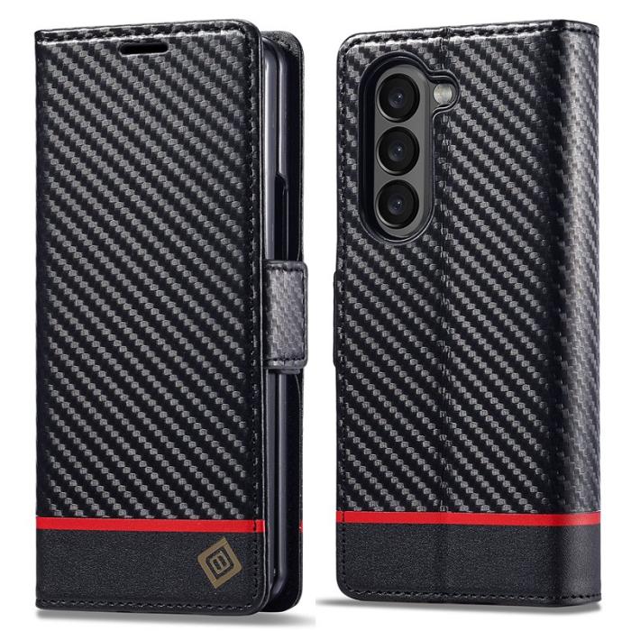 LC.imeeke - LC.IMEEKE Samsung Galaxy Z Fold5 Fodral Äkta läder - Horisontell Rand