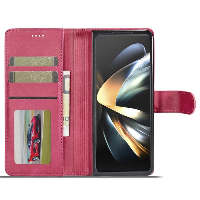 LC.imeeke - LC.IMEEKE Samsung Galaxy Z Fold5 Fodral Äkta läder - Rosa