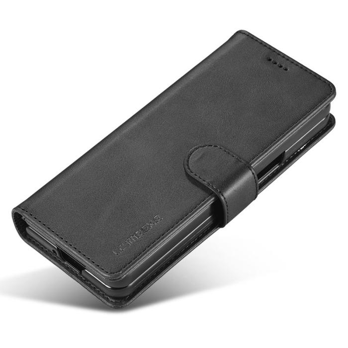 LC.imeeke - LC.IMEEKE Samsung Galaxy Z Fold5 Fodral Äkta läder - Svart