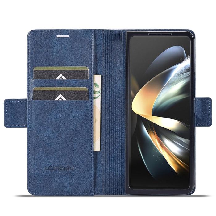 LC.imeeke - LC.IMEEKE Samsung Galaxy Z Fold5 Fodral Wallet PU Läder - Blå