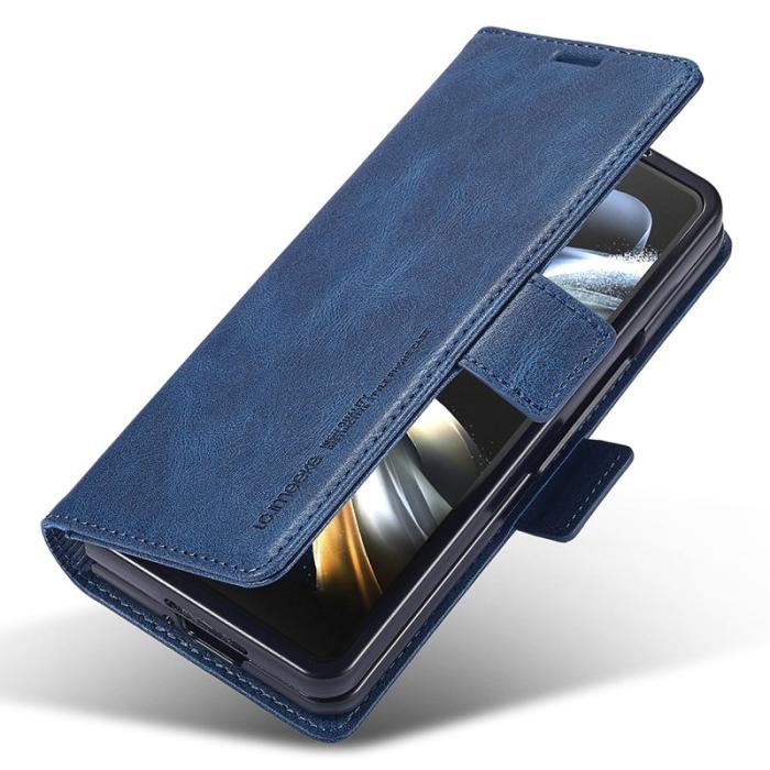 LC.imeeke - LC.IMEEKE Samsung Galaxy Z Fold5 Fodral Wallet PU Läder - Blå