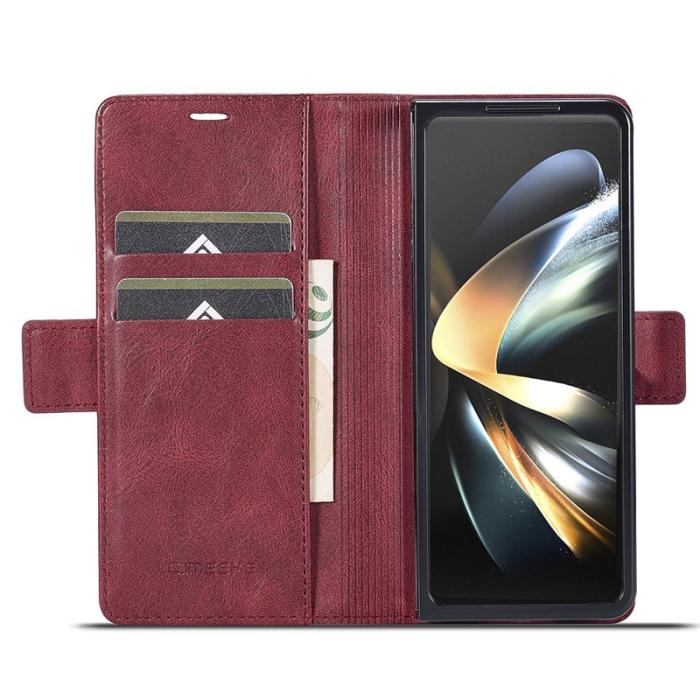 LC.imeeke - LC.IMEEKE Samsung Galaxy Z Fold5 Fodral Wallet PU Läder - Röd