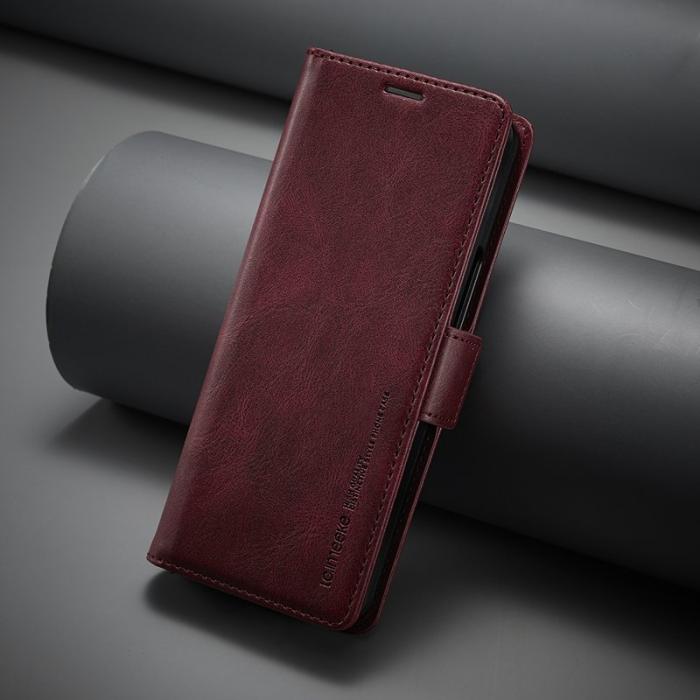 LC.imeeke - LC.IMEEKE Samsung Galaxy Z Fold5 Fodral Wallet PU Läder - Röd
