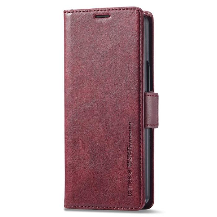 LC.imeeke - LC.IMEEKE Samsung Galaxy Z Fold5 Fodral Wallet PU Läder - Röd