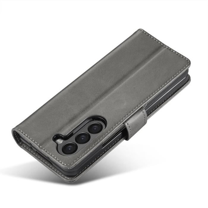LC.imeeke - LC.IMEEKE Samsung Galaxy Z Fold6 Fodral Äkta läder - Grå