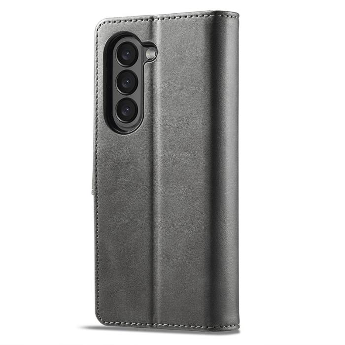 LC.imeeke - LC.IMEEKE Samsung Galaxy Z Fold6 Fodral Äkta läder - Grå