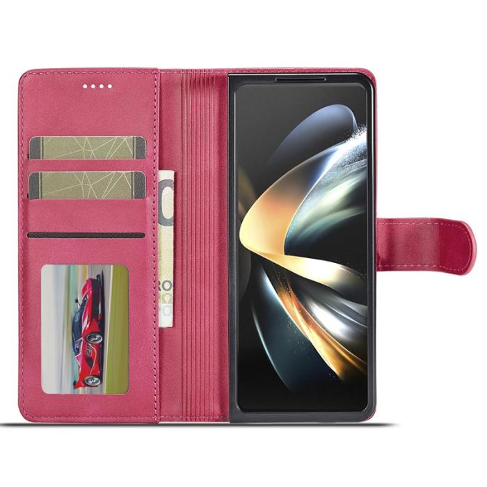 LC.imeeke - LC.IMEEKE Samsung Galaxy Z Fold6 Fodral Äkta läder - Rosé
