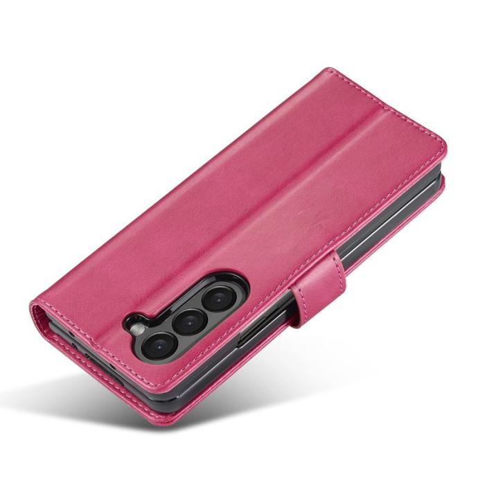 LC.imeeke - LC.IMEEKE Samsung Galaxy Z Fold6 Fodral Äkta läder - Rosé