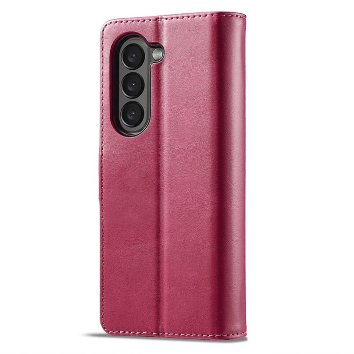 LC.imeeke - LC.IMEEKE Samsung Galaxy Z Fold6 Fodral Äkta läder - Rosé