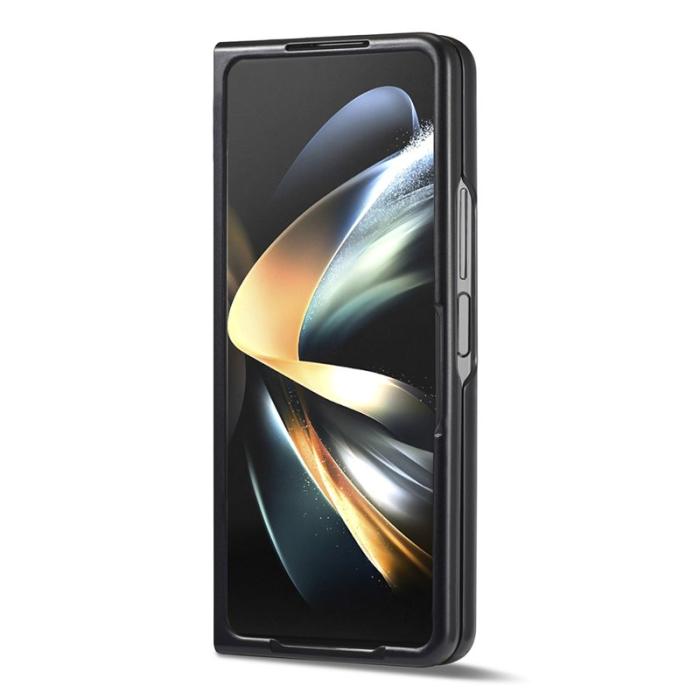 LC.imeeke - LC.IMEEKE Samsung Galaxy Z Fold6 Fodral Äkta läder - Svart