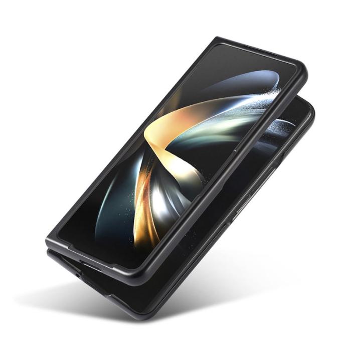 LC.imeeke - LC.IMEEKE Samsung Galaxy Z Fold6 Fodral Äkta läder - Svart