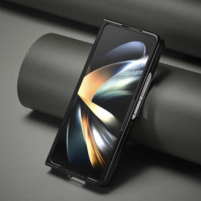 LC.imeeke - LC.IMEEKE Samsung Galaxy Z Fold6 Fodral Äkta läder - Svart