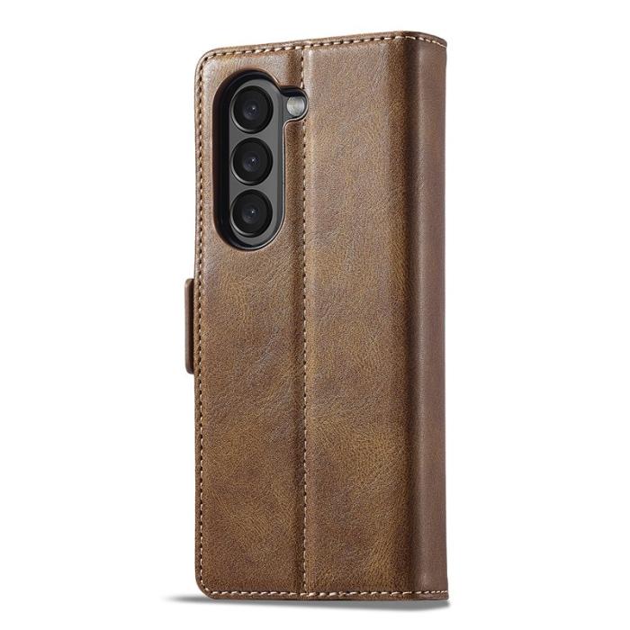 LC.imeeke - LC.IMEEKE Samsung Galaxy Z Fold6 Plånboksfodral Konstläder - Brun