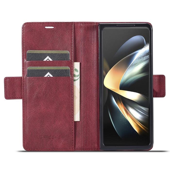 LC.imeeke - LC.IMEEKE Samsung Galaxy Z Fold6 Plånboksfodral Konstläder - Röd