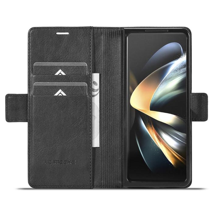 LC.imeeke - LC.IMEEKE Samsung Galaxy Z Fold6 Plånboksfodral Konstläder - Svart
