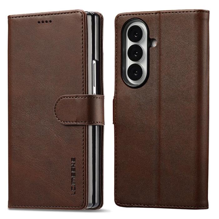 LC.imeeke - LC.IMEEKE Samsung Galaxy Z Fold7 Fodral Äkta läder - Brun