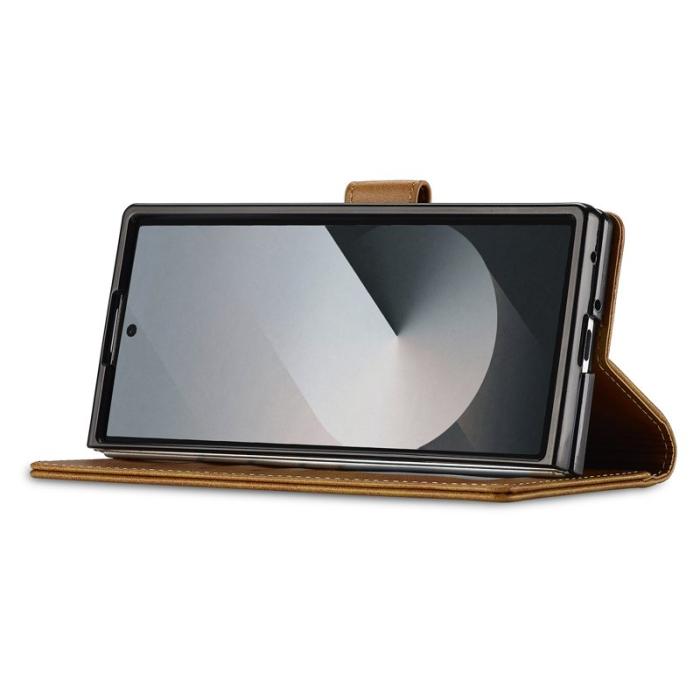 LC.imeeke - LC.IMEEKE Samsung Galaxy Z Fold7 Fodral Äkta läder - Gul