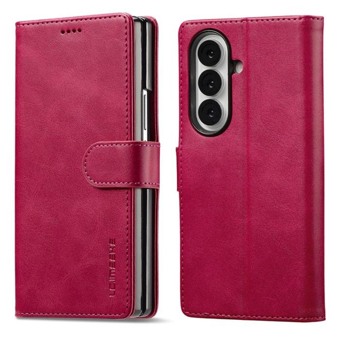 LC.imeeke - LC.IMEEKE Samsung Galaxy Z Fold7 Fodral PU Läder - Rosa