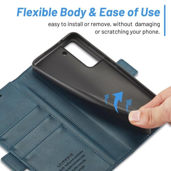 LC.imeeke - LC.IMEEKE Stand Wallet Function Fodral i PU-läder - Blå