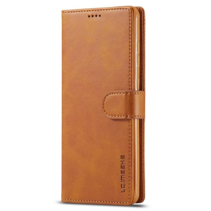 LC.imeeke - LC.IMEEKE Textured Leather Wallet Fodral för Samsung Galaxy A33 5G - Ljusbrun