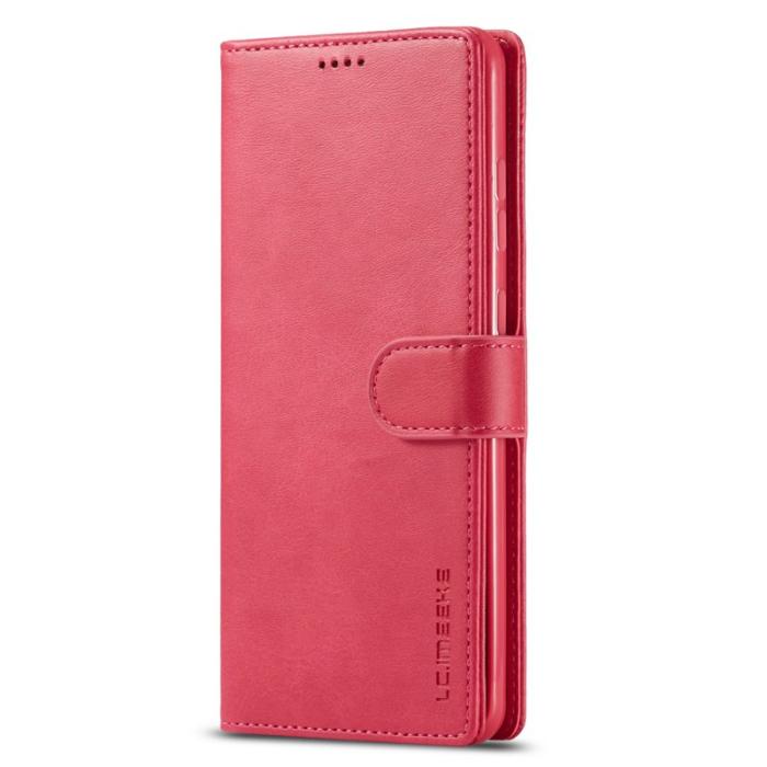 LC.imeeke - LC.IMEEKE Textured Leather Wallet Fodral Samsung Galaxy A33 5G - Röd