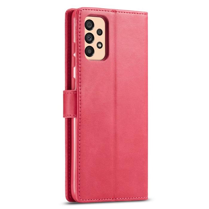 LC.imeeke - LC.IMEEKE Textured Leather Wallet Fodral Samsung Galaxy A33 5G - Röd