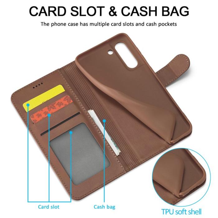 LC.imeeke - LC.IMEEKE Wallet Design Fodral i Äkta läder - Kaffe