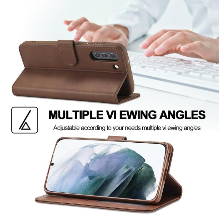 LC.imeeke - LC.IMEEKE Wallet Design Fodral i Äkta läder - Kaffe