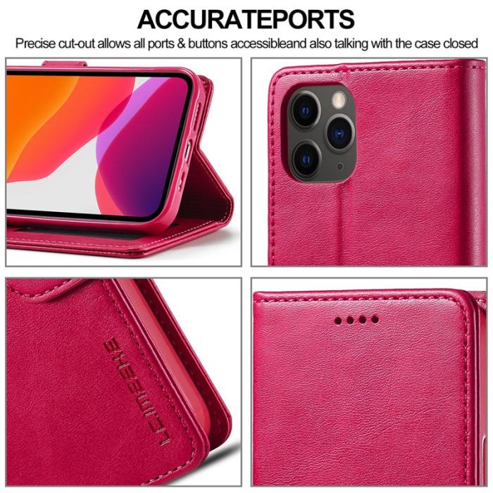 LC.imeeke - LC.IMEEKE Wallet Design Fodral i Äkta läder - Röd