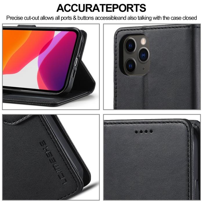 LC.imeeke - LC.IMEEKE Wallet Design Fodral i Äkta läder - Svart