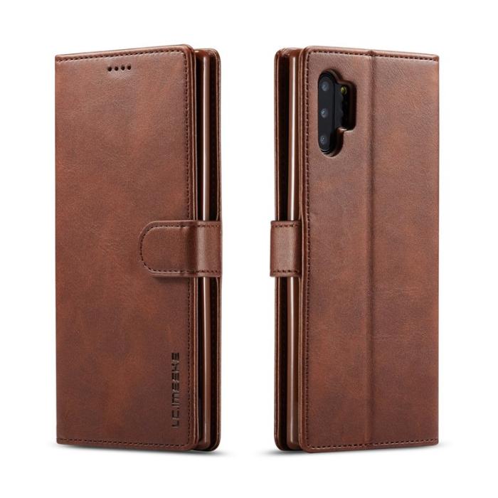 LC.imeeke - LC.IMEEKE Wallet Design Samsung Galaxy A32 5G Skal - Kaffe