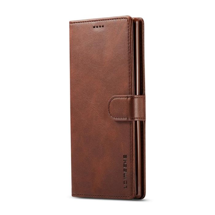 LC.imeeke - LC.IMEEKE Wallet Design Samsung Galaxy A32 5G Skal - Kaffe