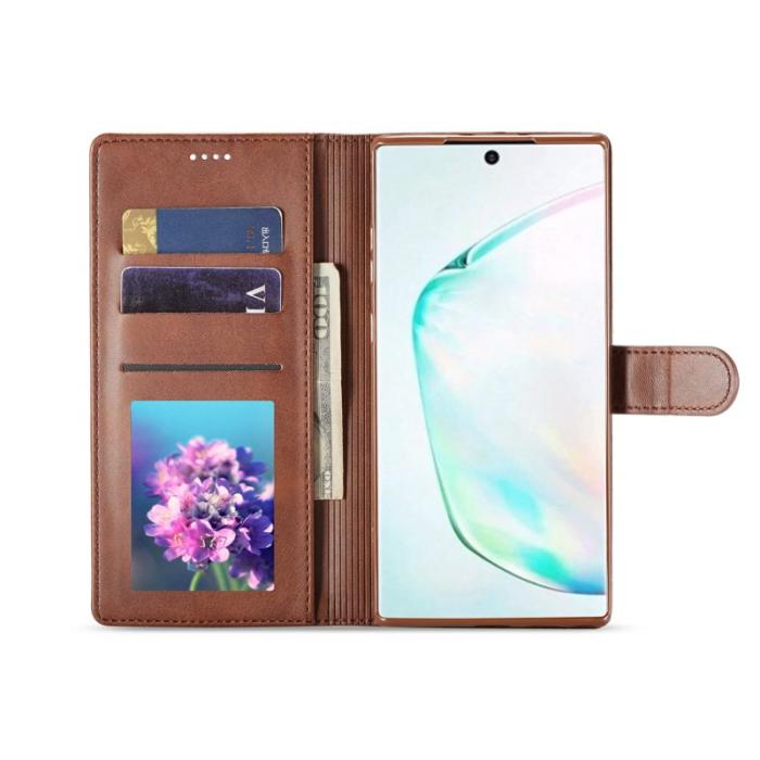 LC.imeeke - LC.IMEEKE Wallet Design Samsung Galaxy A32 5G Skal - Kaffe