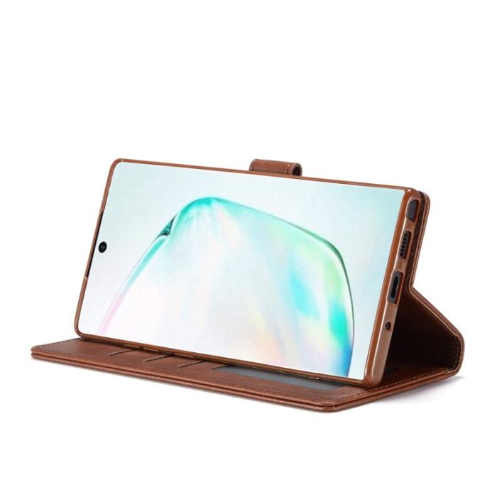 LC.imeeke - LC.IMEEKE Wallet Design Samsung Galaxy A32 5G Skal - Kaffe