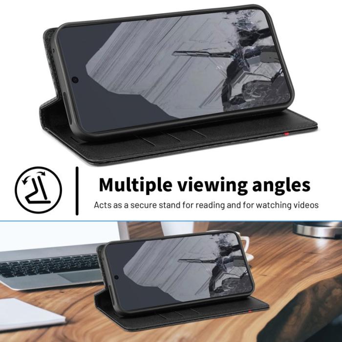 LC.imeeke - LC.IMEEKE Wallet Fodral för Google Pixel 10 Pro - Äkta läder - Svart