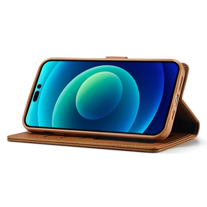 LC.imeeke - LC.IMEEKE Wallet Fodral för iPhone 15 Plus - PU Läder - Gul