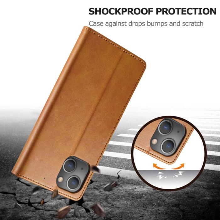 LC.imeeke - LC.IMEEKE Wallet Fodral för iPhone 15 Plus - PU Läder - Gul