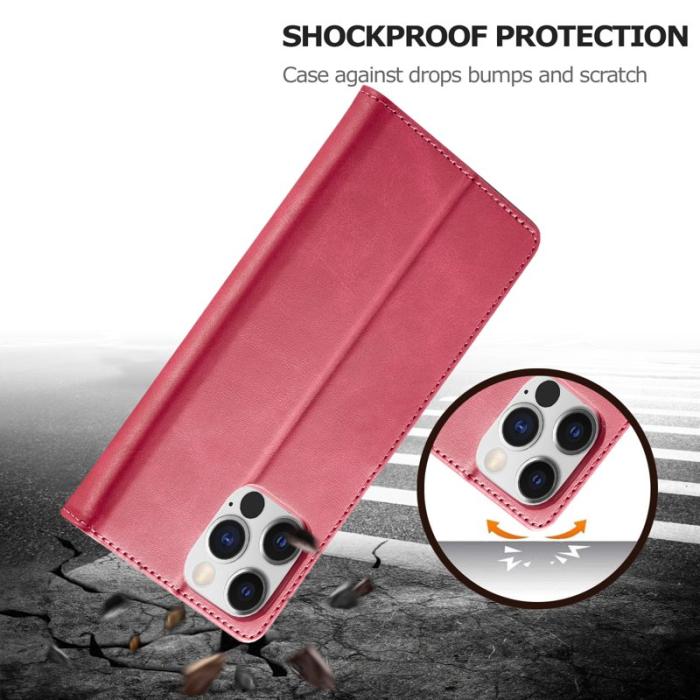 LC.imeeke - LC.IMEEKE Wallet Fodral för iPhone 15 Pro - Äkta läder - Rosa