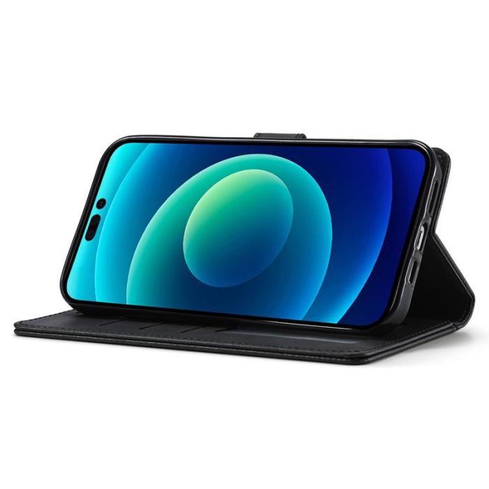 LC.imeeke - LC.IMEEKE Wallet Fodral iPhone 15 Plus - Konstläder - Svart